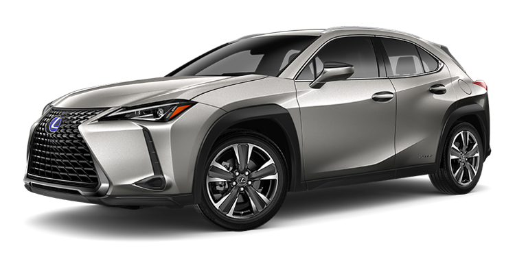 Exterior of the Lexus UX Hybrid shown in Atomic Silver. | Moses Lexus in Saint Albans WV