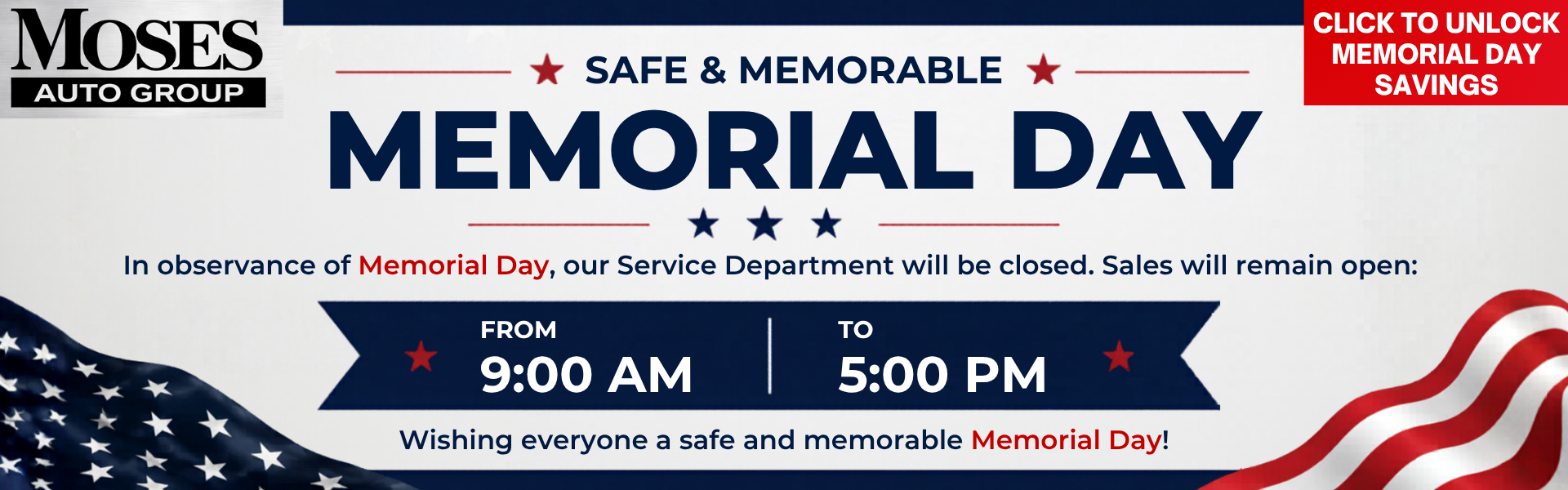 Memorial Day Hours